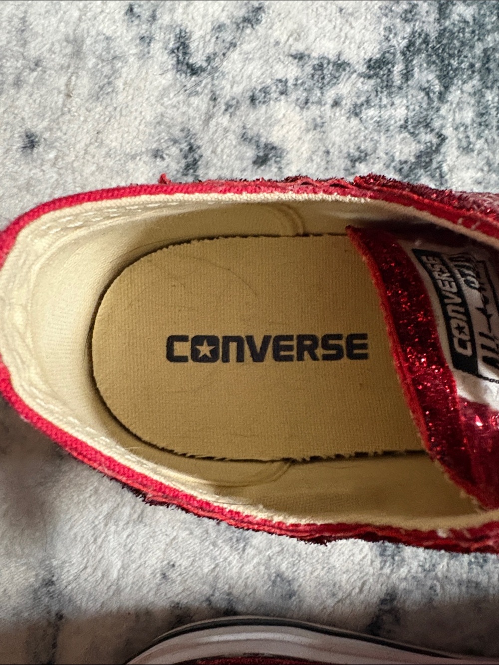 Converse Red sequin Low-Top Sneakers with White Laces - Picture 2 of 6